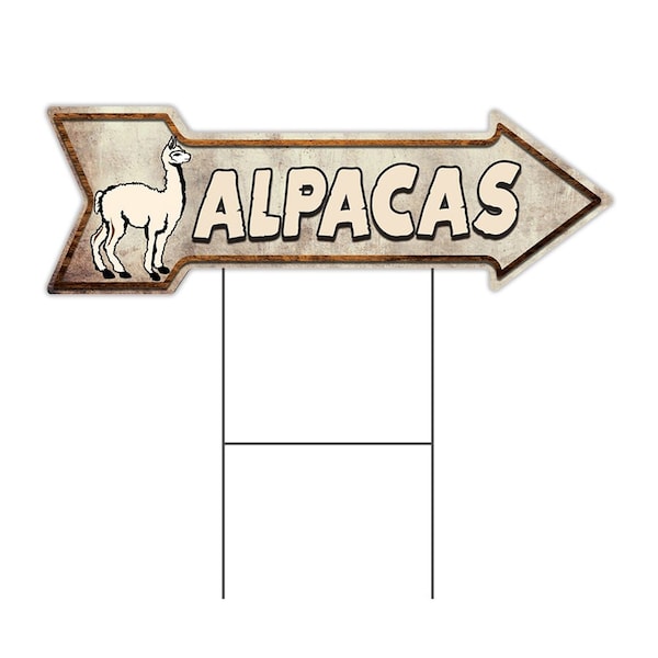 Alpacas Arrow Yard Sign Funny Home Decor 30in Wide